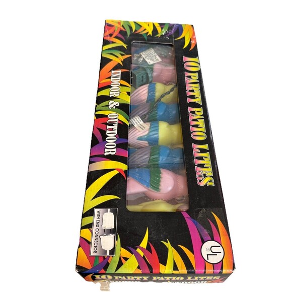 Parrot Party Patio Lights Indoor Outdoor Camping RV Blow Mold 5” Set 10 Vtg - Picture 3 of 3